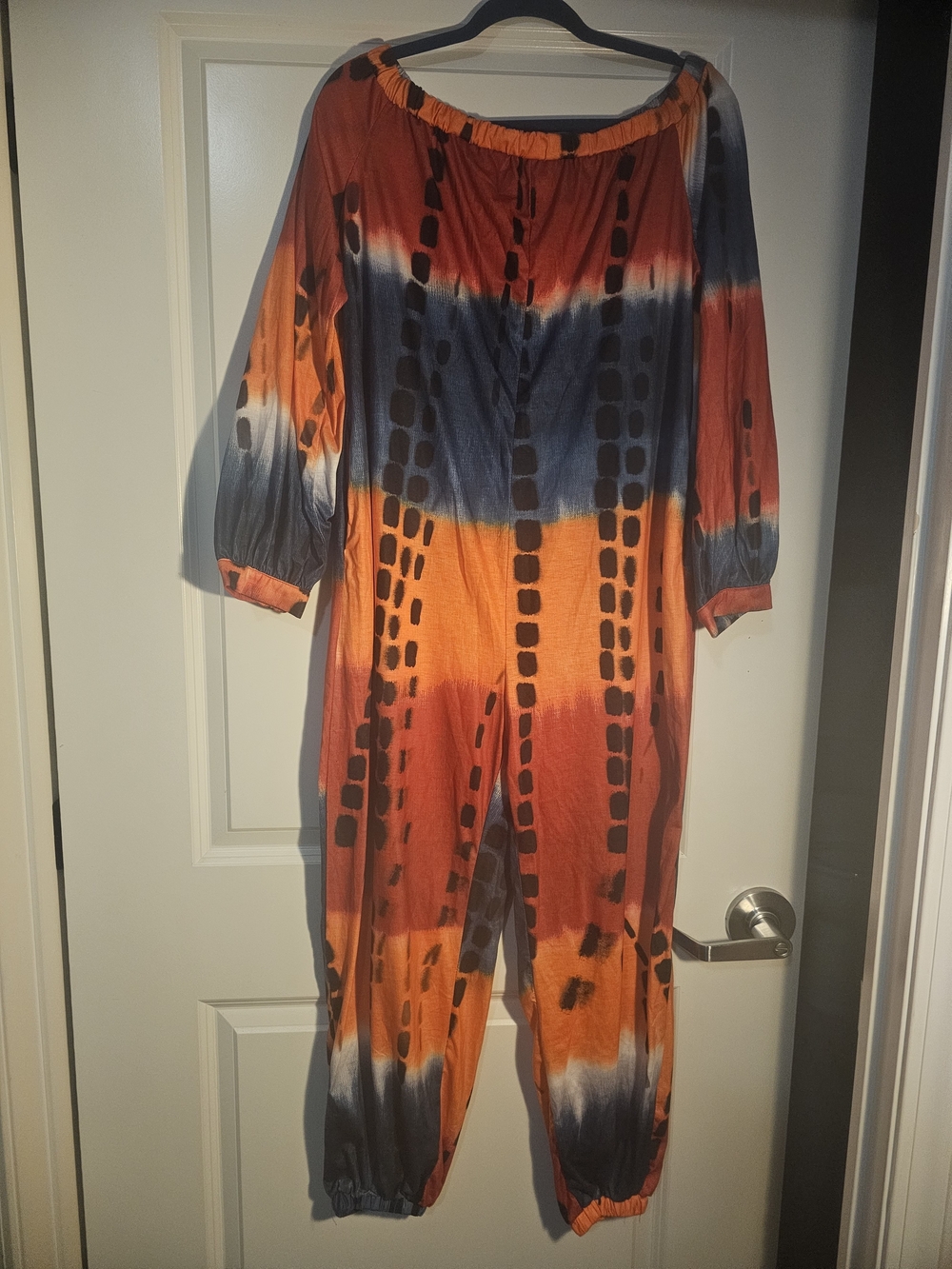 Tie-Dye Off-Shoulder One-Piece Jumpsuit
